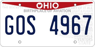 OH license plate GOS4967