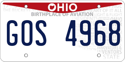 OH license plate GOS4968
