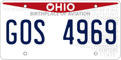 OH license plate GOS4969