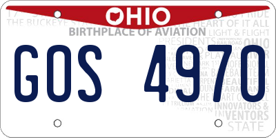 OH license plate GOS4970