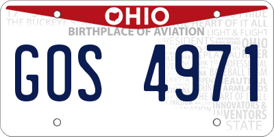OH license plate GOS4971