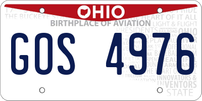 OH license plate GOS4976