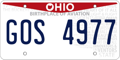 OH license plate GOS4977