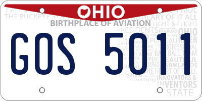 OH license plate GOS5011