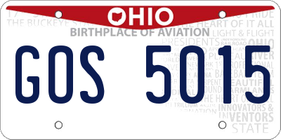 OH license plate GOS5015