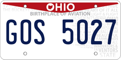 OH license plate GOS5027