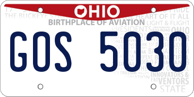 OH license plate GOS5030
