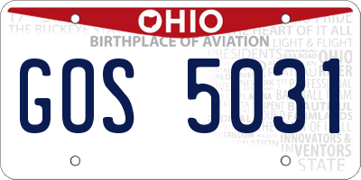 OH license plate GOS5031