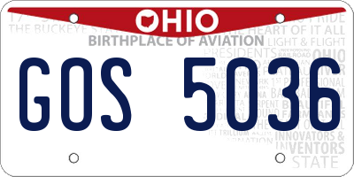 OH license plate GOS5036
