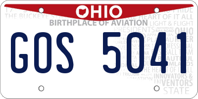 OH license plate GOS5041
