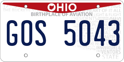 OH license plate GOS5043