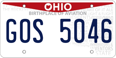 OH license plate GOS5046