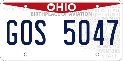 OH license plate GOS5047