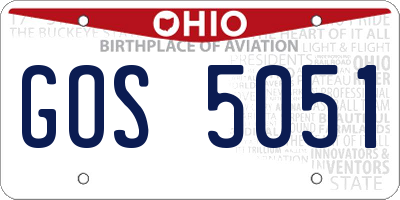 OH license plate GOS5051
