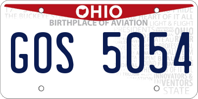 OH license plate GOS5054