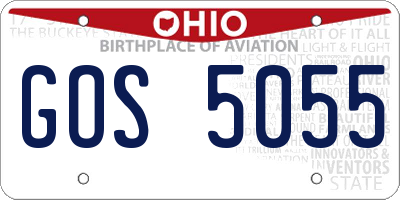 OH license plate GOS5055