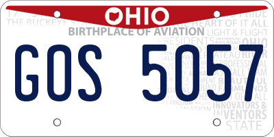 OH license plate GOS5057