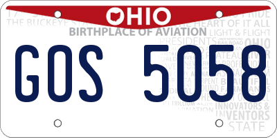 OH license plate GOS5058