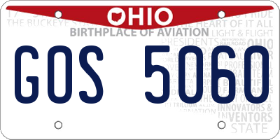 OH license plate GOS5060