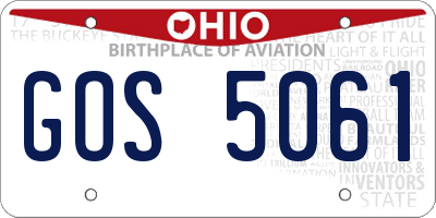OH license plate GOS5061