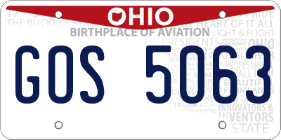 OH license plate GOS5063
