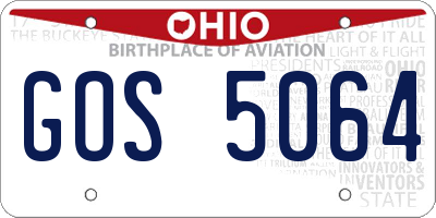 OH license plate GOS5064