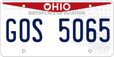 OH license plate GOS5065
