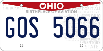 OH license plate GOS5066