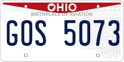 OH license plate GOS5073