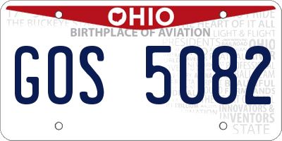 OH license plate GOS5082