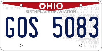 OH license plate GOS5083