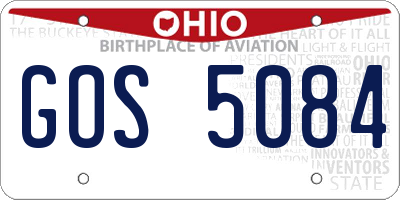 OH license plate GOS5084
