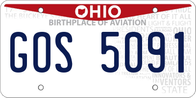 OH license plate GOS5091