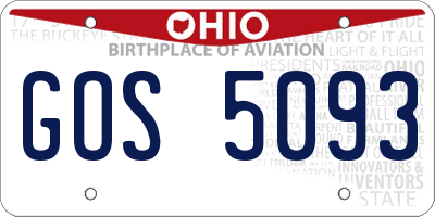 OH license plate GOS5093