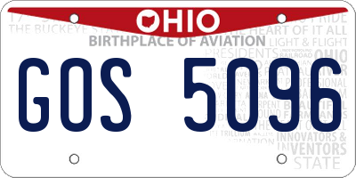 OH license plate GOS5096