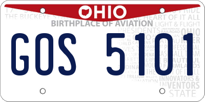 OH license plate GOS5101