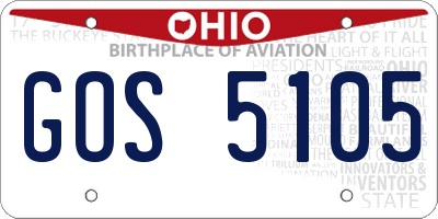 OH license plate GOS5105