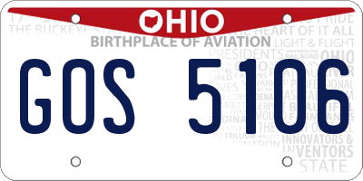 OH license plate GOS5106