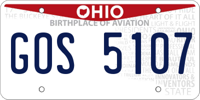OH license plate GOS5107