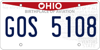 OH license plate GOS5108