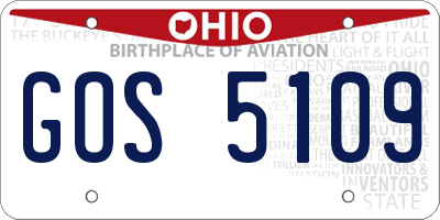 OH license plate GOS5109