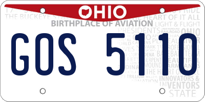 OH license plate GOS5110