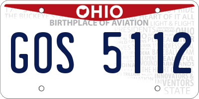 OH license plate GOS5112