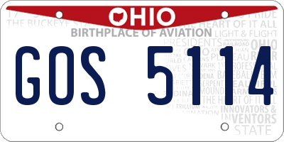 OH license plate GOS5114