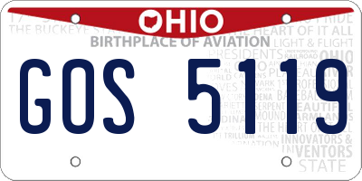 OH license plate GOS5119