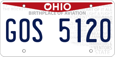 OH license plate GOS5120