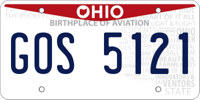 OH license plate GOS5121