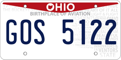OH license plate GOS5122