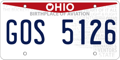OH license plate GOS5126