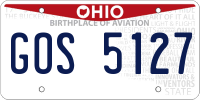 OH license plate GOS5127